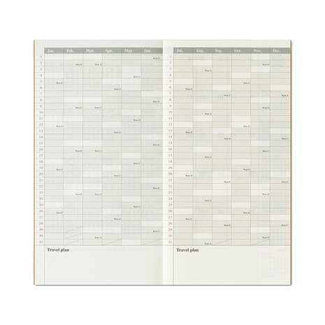 Traveler's notebook - 2026 Monthly Diary regular size