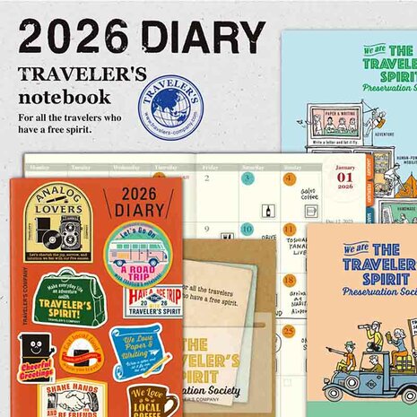 Traveler's notebook - 2026 Weekly and Memo Refill Jaaragenda