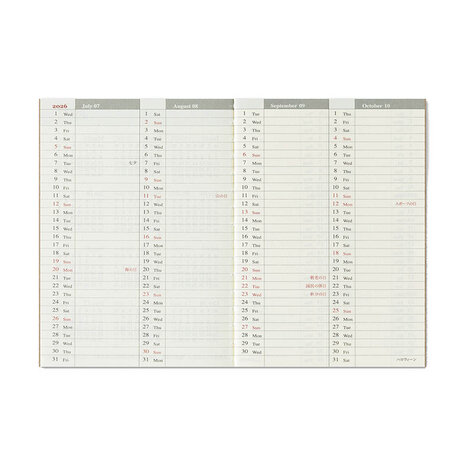 Traveler's notebook Passport Size Diary 2026 Weekly Jaaragenda
