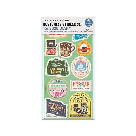 Traveler's notebook Diary 2026 customize Sticker Set 