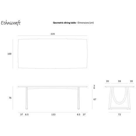 Ethnicraft Geometric eettafel