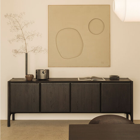 Ethnicraft PI dressoir of buffetkast 230cm Teak Donkerbruin