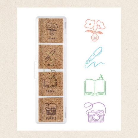 Midori Yuru Log Paintable Stamp Pre-Inked Daily Life Stempeltjes