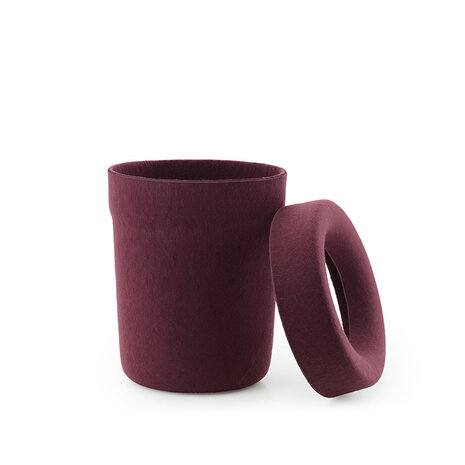 Normann Copenhagen Hide prullenbak Burgundy