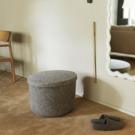 normann copenhagen hide storage pouf small