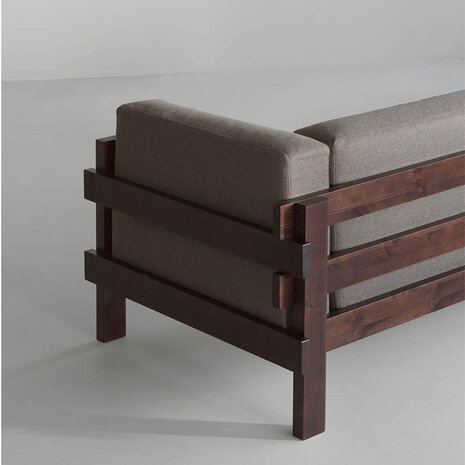 Normann Copenhagen Kube Sofa 3 zitter - Donkerbruin grenen frame