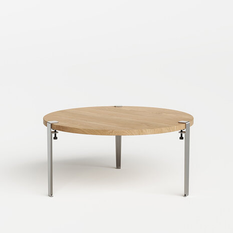 Tiptoe low table 90 cm round RVS stainless steel leg 43 cm