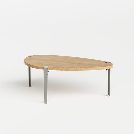 Tiptoe low table 120 cm pebble RVS stainless steel leg 43 cm