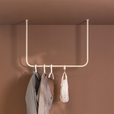 Metallbude plafondkledingstang ENIO - Cashew