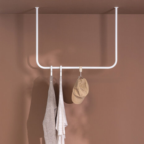 Metallbude plafondkledingstang ENIO - Wit