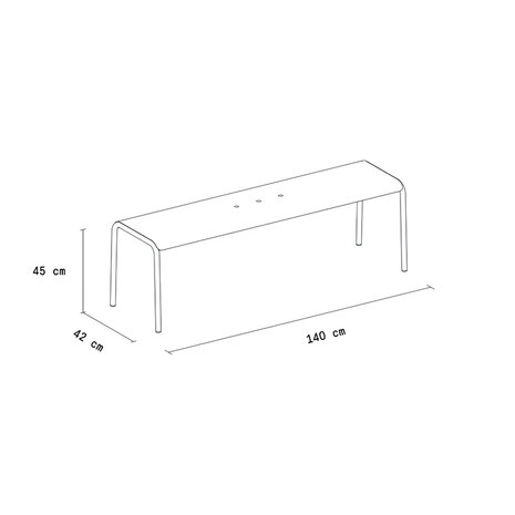 TIPTOE Panorama Tuin Bank 140cm