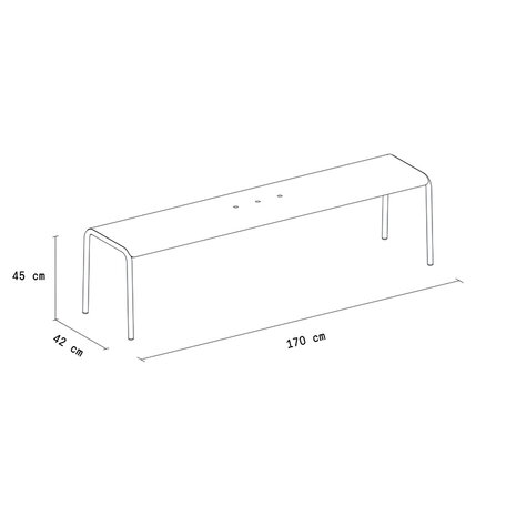 TIPTOE Panorama Tuin Bank 170cm