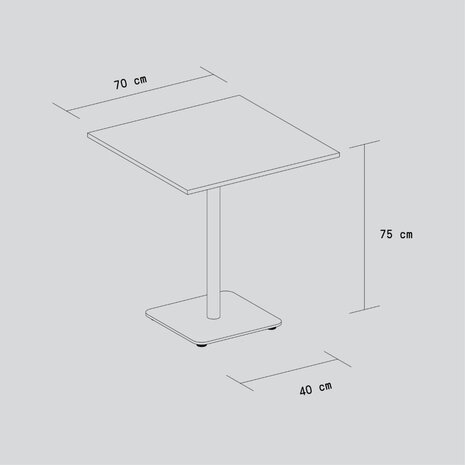 Moka Bistro tafel vierkant