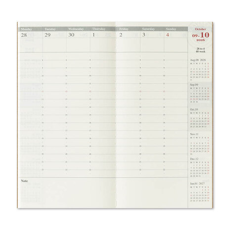 Traveler's notebook - 2026 Second Half Weekly Vertical Diary