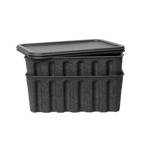 Ferm Living Paper Pulp Boxes Large Zwart (set van 2)