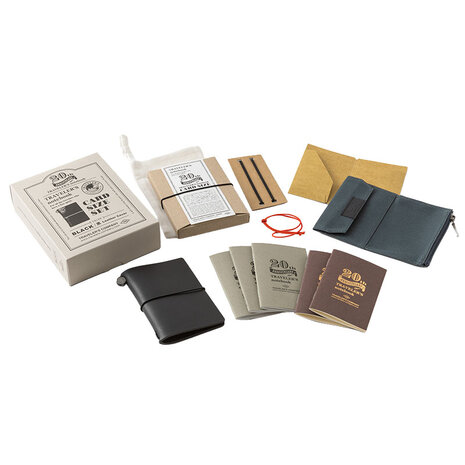 TRAVELER&rsquo;S Notebook&nbsp;Card Size 20th Anniversary Set Zwart