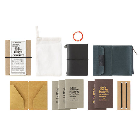 TRAVELER&rsquo;S Notebook&nbsp;Card Size 20th Anniversary Set Zwart