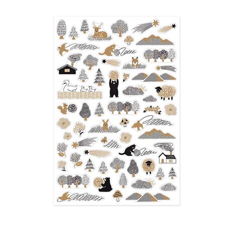Yuru Log Stickers Camouflage Forest