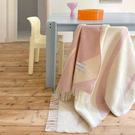 Maison Deux Swirl Blanket Botergeel Roze