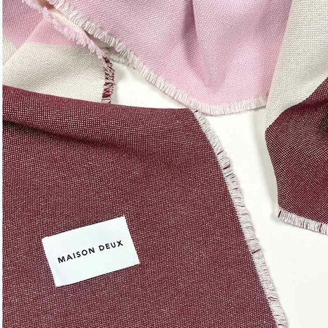 Maison Deux Check Bold Plaid Roze - Bordeaux