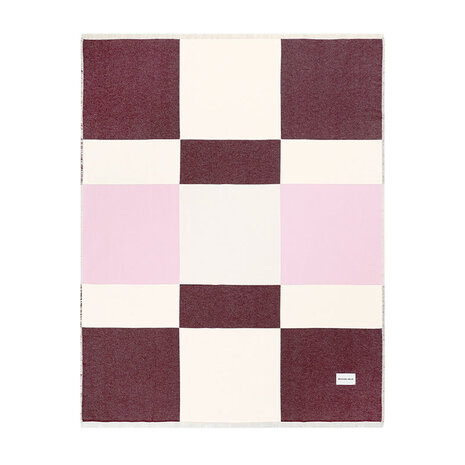 Maison Deux Check Bold Plaid Roze - Bordeaux