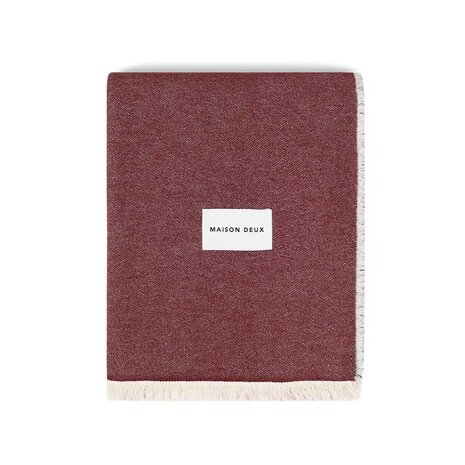 Maison Deux Check Bold Plaid Roze - Bordeaux