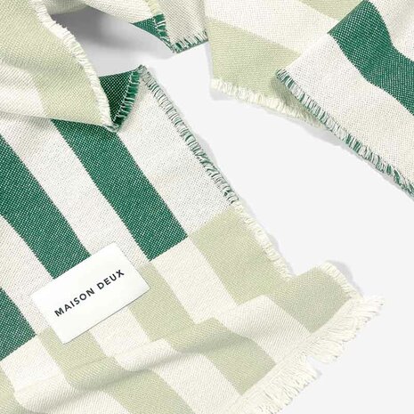 Maison Deux Check Tiles Plaid Salie Bosgroen