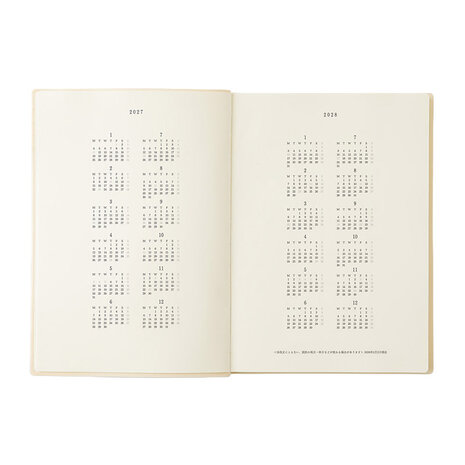 Midori MD Notebook Diary 2027 A5 Monthly block + memo