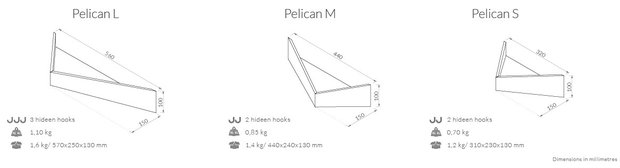 woodendot pelican Sizes