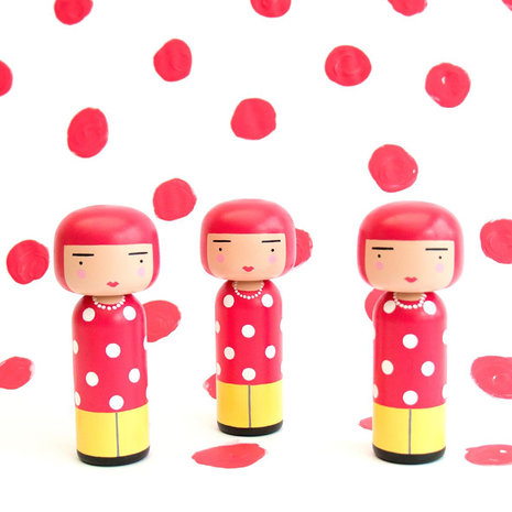 4 times Yayoi Kusama kokeshi 