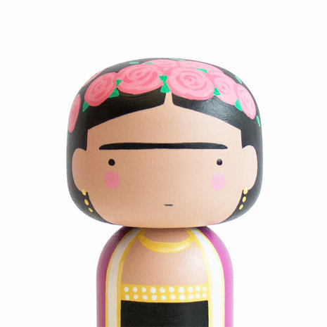 frida kahlo kokeshi doll close up