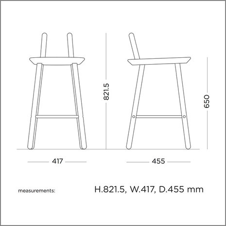 EMKO Naive Semi Bar Chair