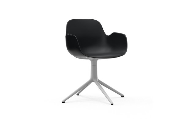 Normann Copenhagen Form Swivel armchair 4L white alu zwart