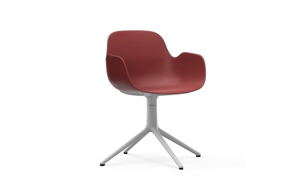 Normann Copenhagen Form Swivel armchair 4L white alu rood