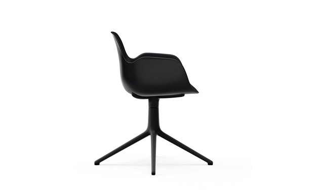 Normann Copenhagen Form Swivel armchair 4L black alu zwart