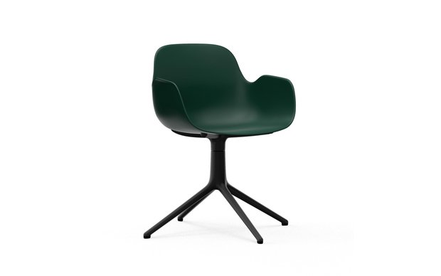 Normann Copenhagen Form Swivel armchair 4L black alu groen