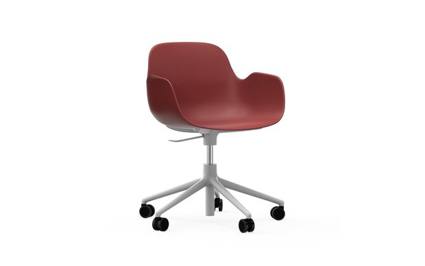 Normann-Copenhagen-Form-Swivel-Armchair-5W-gaslift red