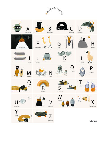 Ted & Tone A is for Alphabet poster