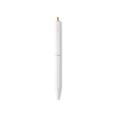 ystudio portable ballpoint pen white brassing
