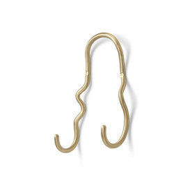 Ferm Living Curvature Double Hook brass -  dubbele muurhaak Ferm Living Curvature Double Hook brass -  dubbele muurhaak