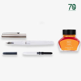 Midori MD Fountain Pen Kit Orange Ink - Limited Edition (vulpen set) Midori MD Fountain Pen Kit Orange Ink - Limited Edition (vulpen set)
