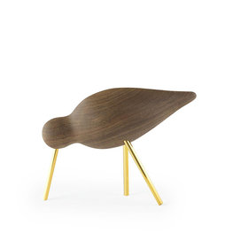 Normann Copenhagen Shorebird Medium Walnoot met messing pootjes Normann Copenhagen Shorebird Medium Walnoot met messing pootjes