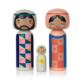 Lucie Kaas Kokeshi Kerst Nativity Set Lucie Kaas Kokeshi Kerst Nativity Set