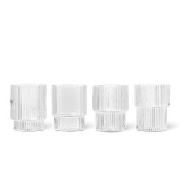 Ferm Living Ripple Glazen set van 4 Ferm Living Ripple Glazen set van 4