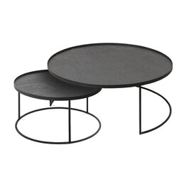 Ethnicraft Round Tray bijzettafel Set XL Ethnicraft Round Tray bijzettafel Set XL