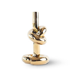 Werkwaardig knotted kandelaar goud Werkwaardig knotted kandelaar goud
