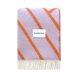 Maison Deux Lines Blanket Lilac Orange Maison Deux Lines Blanket Lilac Orange