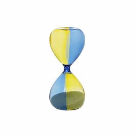 Hightide glazen zandloper bicolour geel x blauw Hightide glazen zandloper bicolour geel x blauw