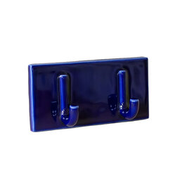 Studio Lotte Swart Hangop wandhaak double Cobalt Blauw