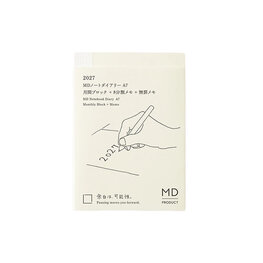 Midori MD Notebook Diary 2027 A7 Monthly block + memo